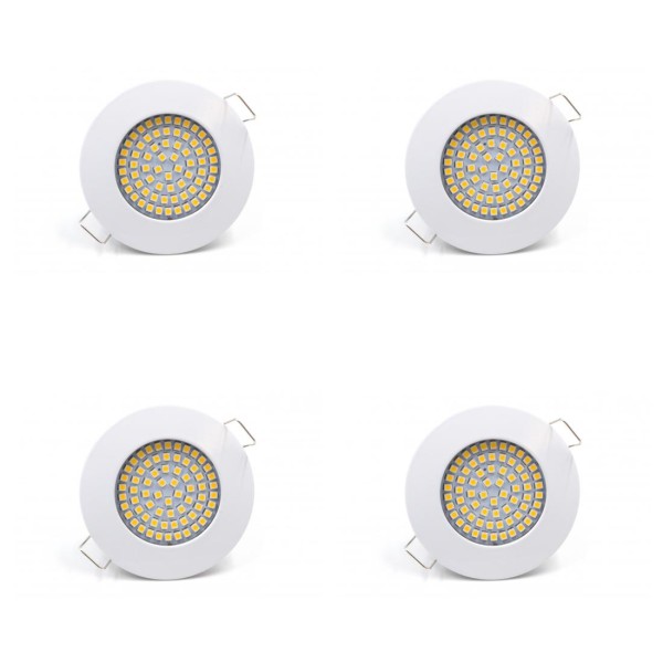 4er Set LED-Einbauleuchte "DF-9245-2", 3,5W, 230V, 3.000K, Weiß